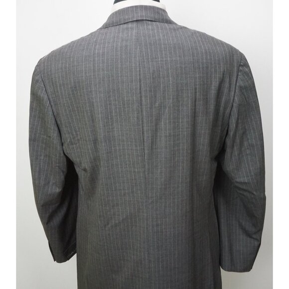 Isaia Sirio Gray Striped Sciammeria Wool 2 Pc Suit Jacket Pants Sz 42R Brand New - Picture 6 of 11